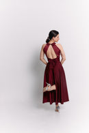 Conjunto convertible Bloom de satén burdeos