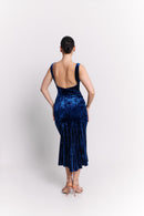 Royal Blue Backless Midi Dress
