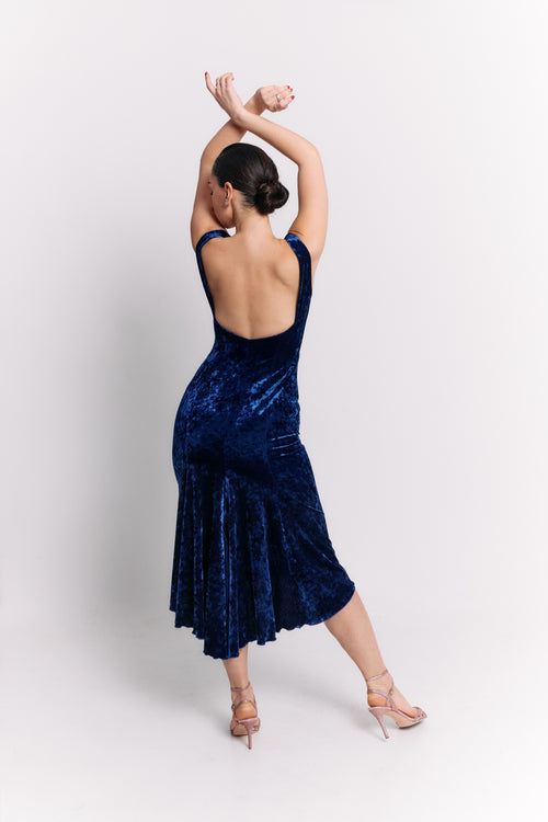 Royal Blue Backless Midi Dress