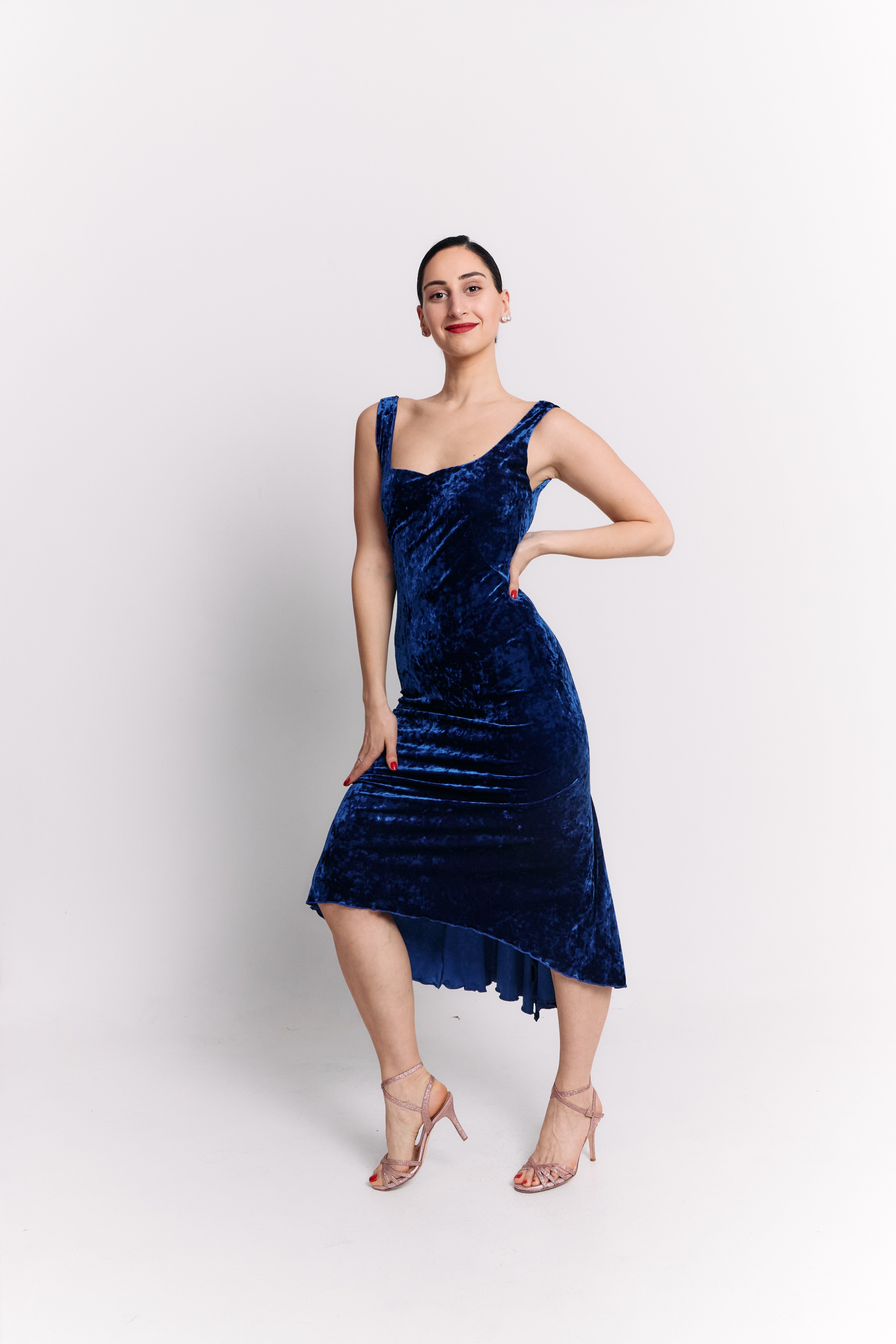 Royal Blue Backless Midi Dress
