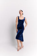 Royal Blue Backless Midi Dress