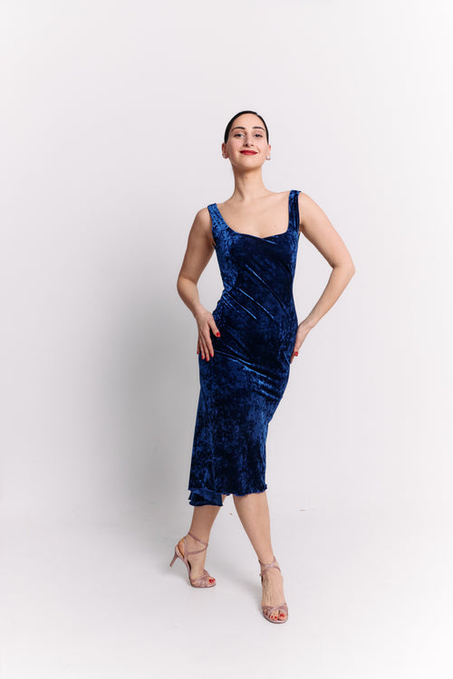 Royal Blue Backless Midi Dress