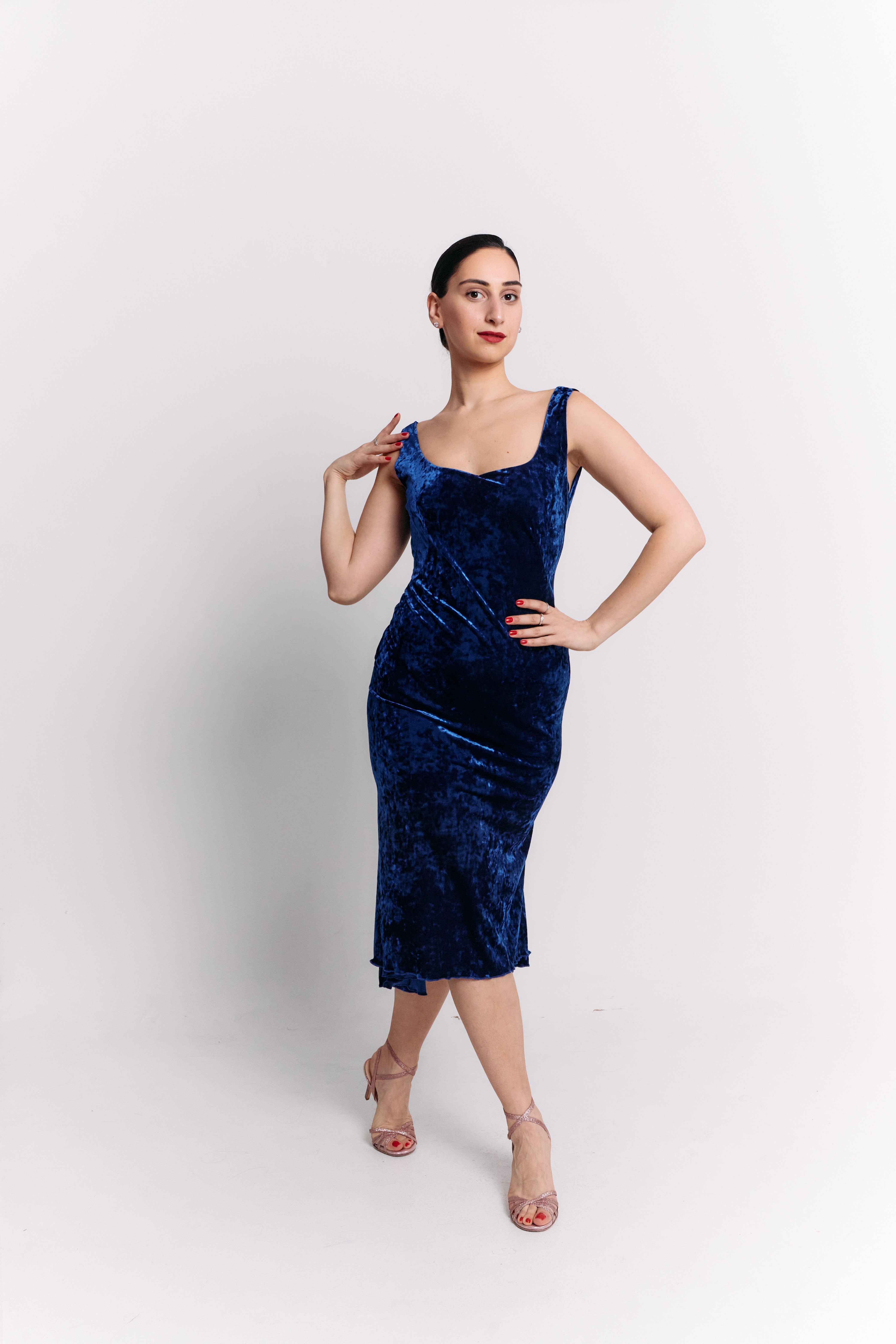 Royal Blue Backless Midi Dress