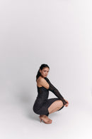 Midnight Sparkle Long-Sleeve Midi Dress