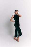 Dark Green Halter Maxi Dress