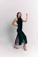 Dark Green Halter Maxi Dress