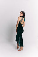 Dark Green Halter Maxi Dress