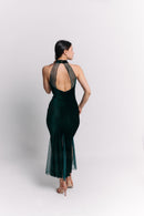 Dark Green Halter Maxi Dress