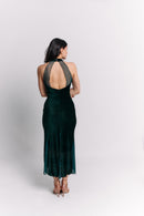 Dark Green Halter Maxi Dress